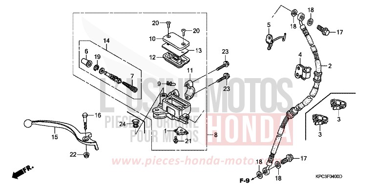 FR. BRAKE MASTER CYLINDER for Varadero 125 PENNANT RED METALLIC (R247) from 2001